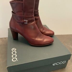 Ecco Mid Style Boots Bordeaux Leather